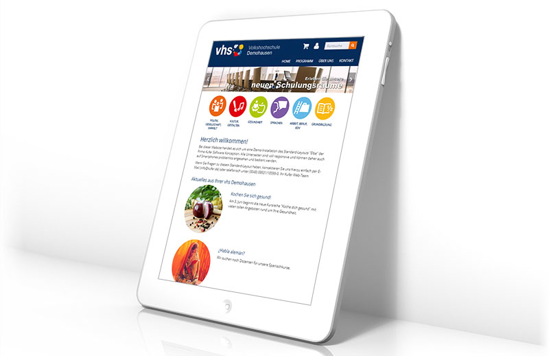 Webseite "Elbe" Kufer Tablet responsive