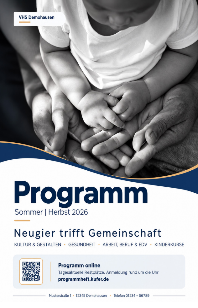 Cover eines Demo-Layouts eines Vhs Programmhefts